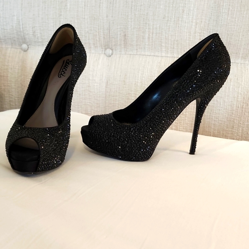 Gucci, Swarovski Crystal,  Size 10, Black